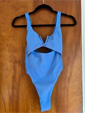 Summerful Waikiki Blue Ribbed Cutout One-Piece Swimsuit
